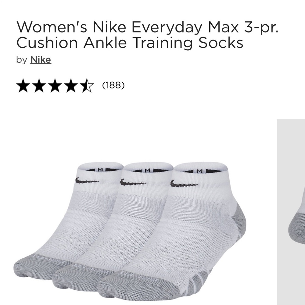 Nike dri-fit everyday max cushioned ankle socks 6-10